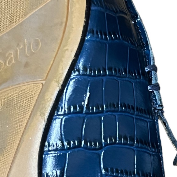 Franco Sarto Starland Croc-Embossed Leather Loafer Navy Size 7.5 M - Picture 7 of 9